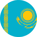 kazakhstan flag round icon 128 - الدول الخالية من تأشيرة سانت كيتس ونيفيس